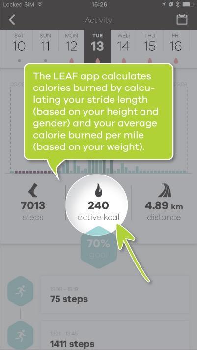 How does the LEAF calculate my calories?