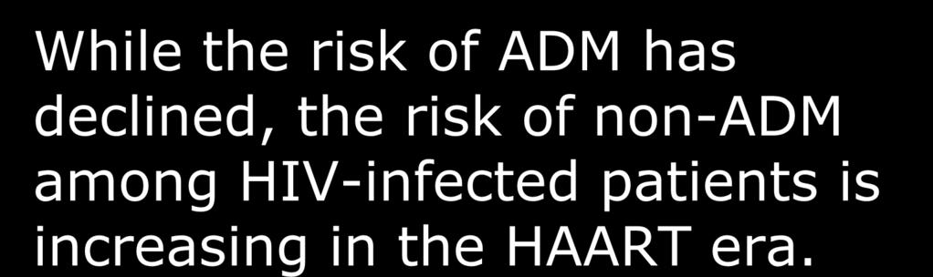 Key Fact #1 While the risk of ADM has declined, the risk of