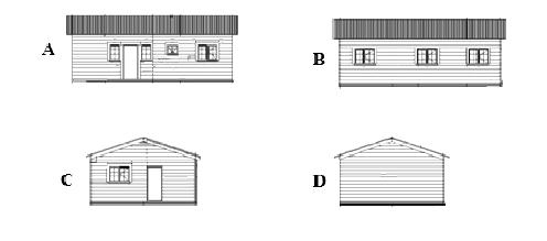 The outer dimensions of bedroom 2 are 3,45 m 3,45 m. The length of bedroom 2 on the plan is 3,45 cm a.) Determine the scale used for the plan (3) b.) How many windows are at the front of the house?
