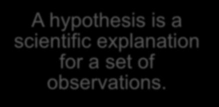 A hypothesis is a scientific