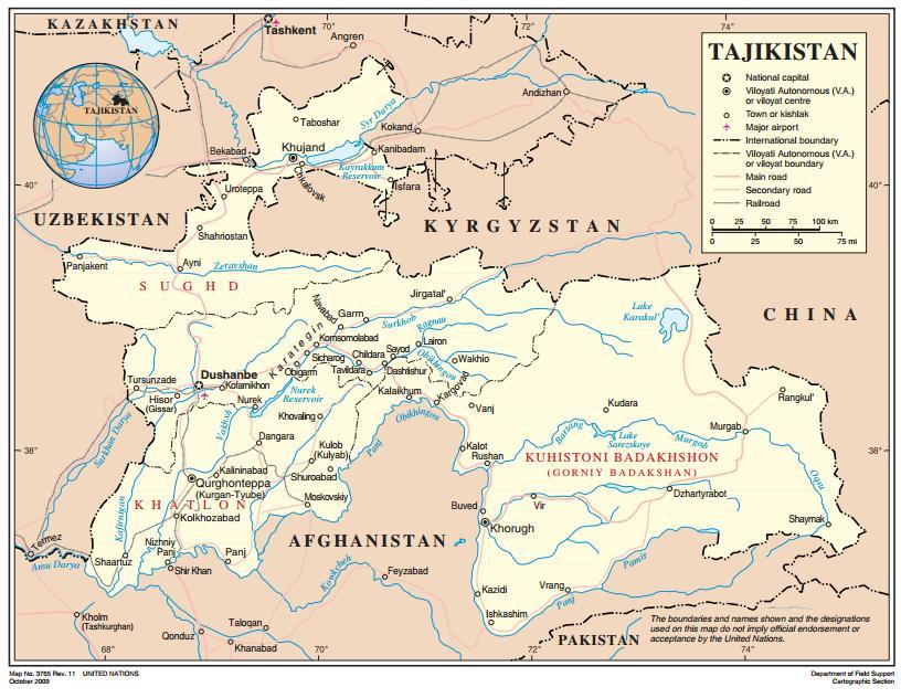 FACT SHEET TAJIKISTAN (REPUBLIC OF) Territory: 142,600 sq. km.