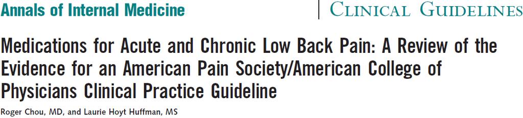 Medications with good evidence of short term effectiveness for low back pain are NSAIDs skeletal muscle