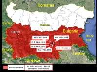 7 Restriction zone in Bulgaria 3 2 1 Within restriction zone movement of animals only possible