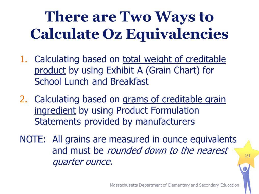 There are Two Ways to Calculate Oz Equivalencies 1.