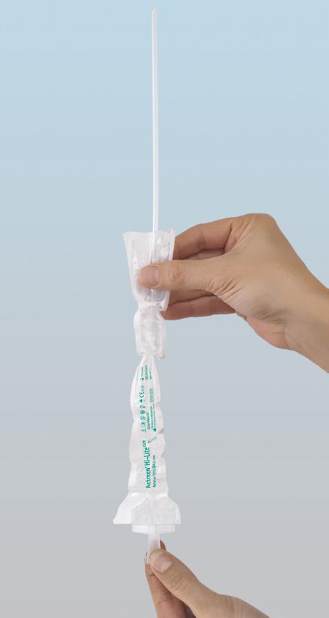The catheter features and innovative packaging Safety No touch Smooth Drainage eyes 1 The catheter has no