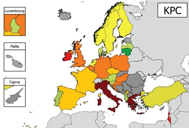 Figure 2.5: KPC-producing Enterobacteriaceae in 38 European Countries Based on Self- Assessment by National Experts.