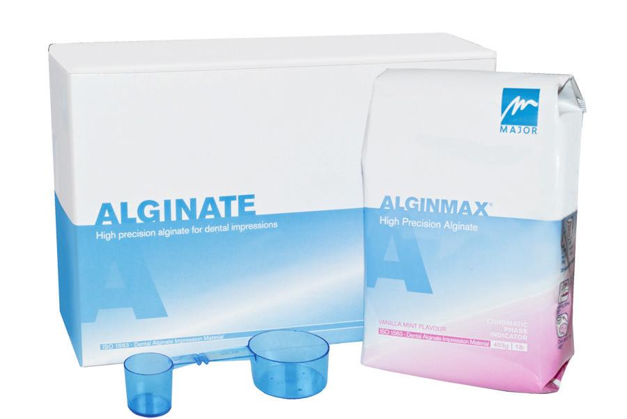 Alginmax Color-changing alginate Advanced chromatic, hydrocolloid-based alginate, for accurate