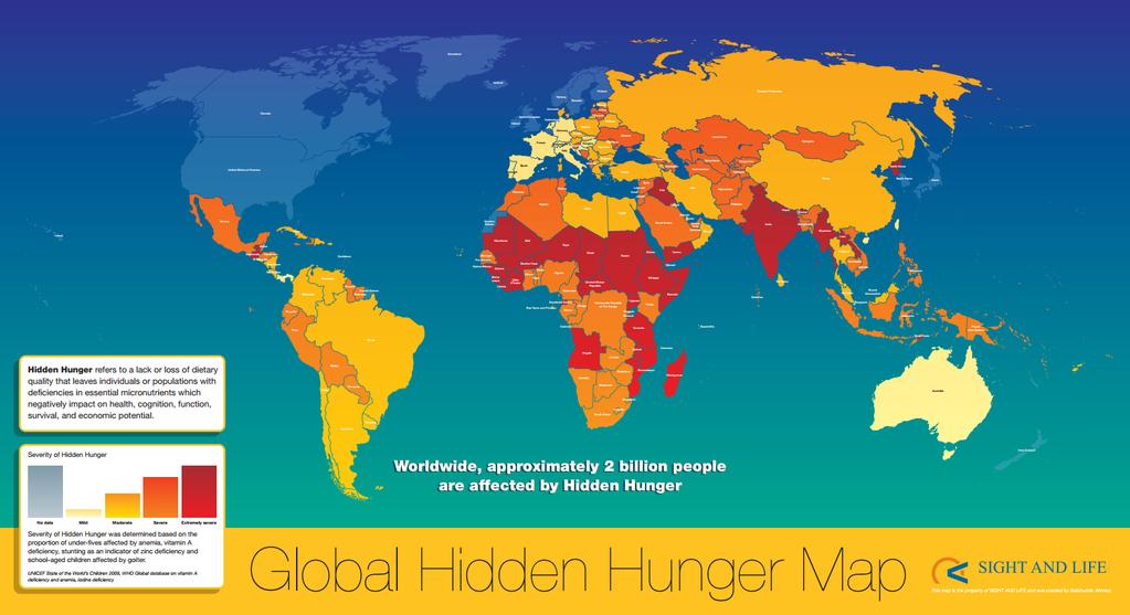 Global hidden hunger: facts and figures Source: World: Global Hidden Hunger Map (as of 28 Jan 2010) [Internet].