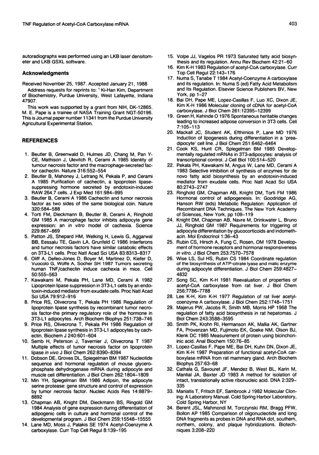 Regulaton of AcetylCoA Carboxylase mrna 403 autoradographs was performed usng an LKB laser denstometer and LKB GSXL software. Acknowledgments Receved November 25,1987.