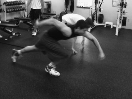 Accelerate early with length Lateral Acceleration Shuffle Back or Power Leg- Push down