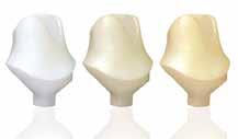XH Two-pieces individual abutment fabricated using BeCe CAD Zirkon XH One-piece and two-pieces abutments available in 3 shades (LL0, LL2, LL3) Which