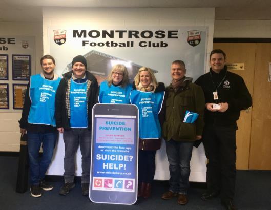 raise awareness of suicide help and support available locally. Staff members from Angus Nova Service embraced the opportunity to share information about the Tayside Suicide? Help!