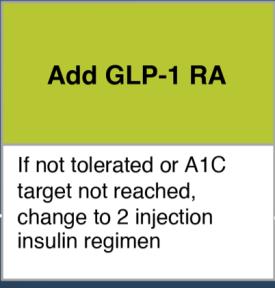 Case 3 Add GLP-1 RA (or switch to combination GLP-1 RA + basal insulin) (lirglutide + degludec or lixisenatide +
