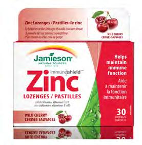 CODE: 0 646420 5805 8 NPN: 80005695 SIZE: 20 Softgels Zinc Lozenges with Echinacea, Vitamins C and D Wild Cherry Provides relief from symptoms of the common cold such as dry, sore throats Helps