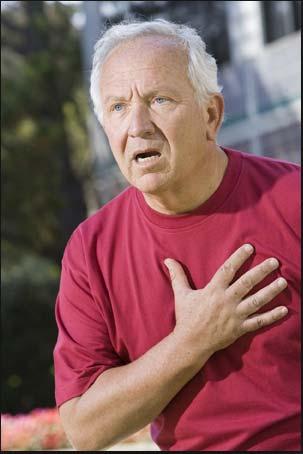 Presentation in Men Typical angina Pressure, fullness, squeezing discomfort in the center of chest.