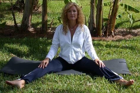 Reach through Legs To begin this stretch, sit on the floor with your legs stretched out to