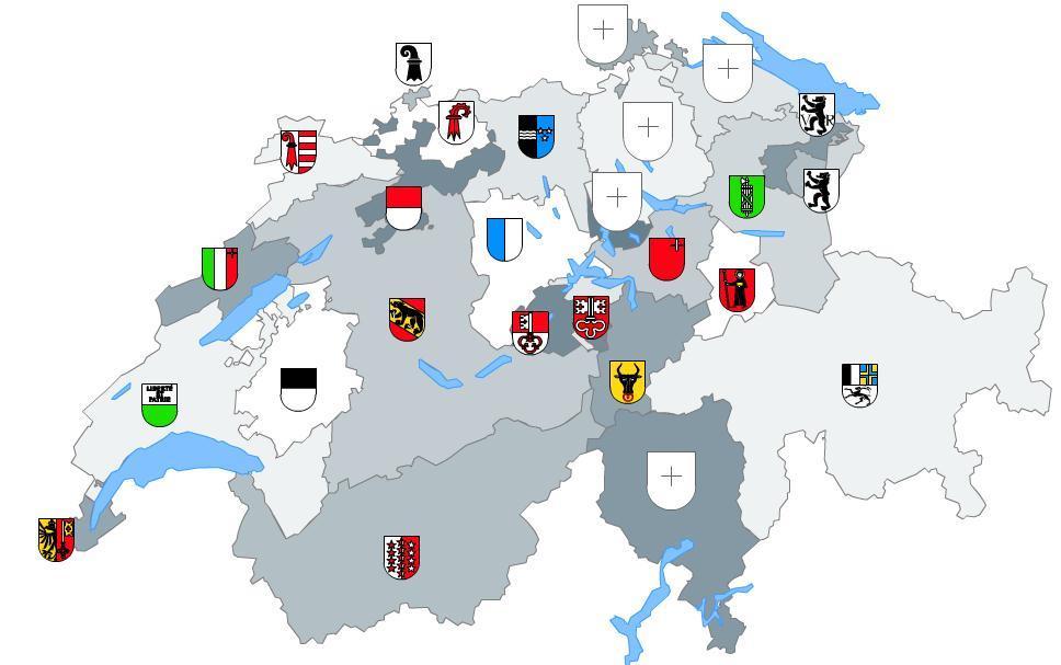 Switzerland: 26 cantons, 4 national languages Switzerland has a mandatory army