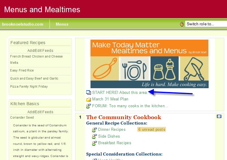 Menus and Mealtimes The new Menus and Mealtimes area open on April 1. You can check it out by following the Menus and Mealtimes link in the My Courses Menu.