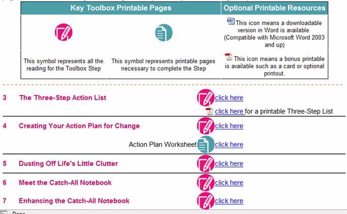 The Printable Place The Printable Place (use the pink arrow in the navigation on the previous page) offers a quick way to