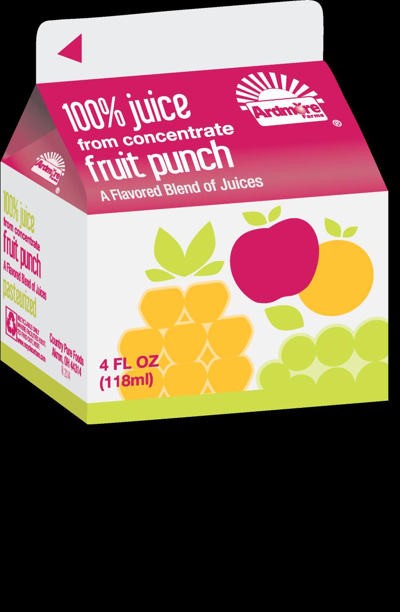 Product Fact Sheet Product Information Manufacturer Name: Country Pure Foods Product Name: Ardmore Farms Fruit Punch Manufacture Number: #42304 Juice Percentage: 100% Juice School Nutrition