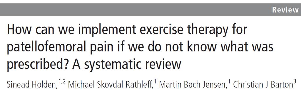 AIMS 1) Evaluate the completeness of descriptions of exercise interventions 2) Determine if authors