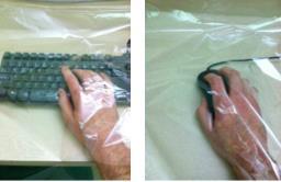 Keyboard/Mouse The top of the plastic covering is only to be touched by gloved hands The