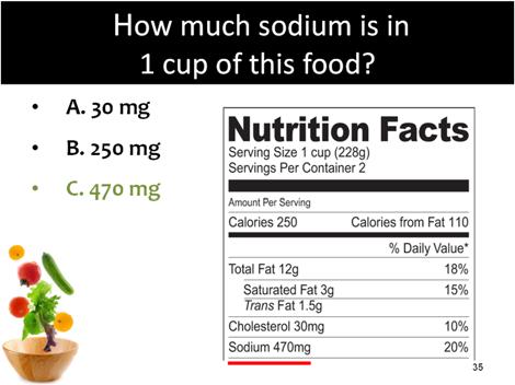 That is 20% of the sodium that we should consume all day.