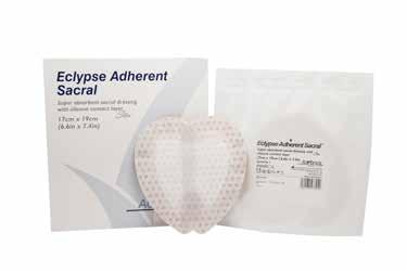 Eclypse Adherent Sacral Super Absorbent Dressing with Silicone Contact Layer Super absorbent dressing with self-adhesive soft silicone contact layer Silicone layer does not damage the surrounding