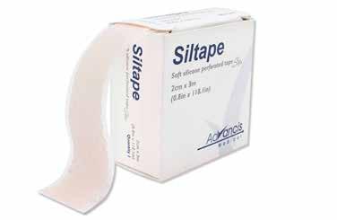Siltape Soft Silicone Perforated Tape Roll Made from soft silicone which is gentle on the skin Adheres only to dry skin, not to a moist wound Easily adjustable with no loss of adherence CHANGE
