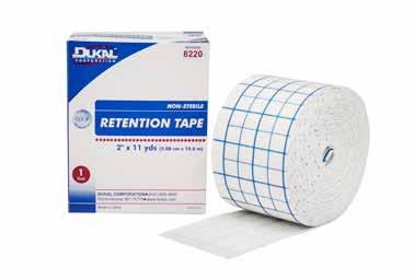 Retention Tape Soft & flexible making it ideal for difficult to tape areas Printed s-curve release liner Pre-cut to eliminate waste Provides light compression without constriction Securing primary
