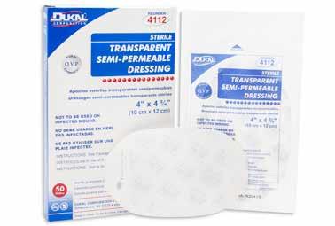 Transparent Semi-Permeable Dressings Micro porous transparent film with high Moisture Vapor Transmission Rate (MVTR) Easy two step application Protects against fluid contaminants and bacteria Rounded