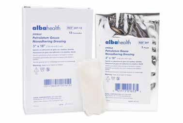 Albahealth Impregnated Dressings Provides soothing non-adherent protection with more convenience and less mess Promotes healing by maintain a moist wound environment Clings and conforms to all body