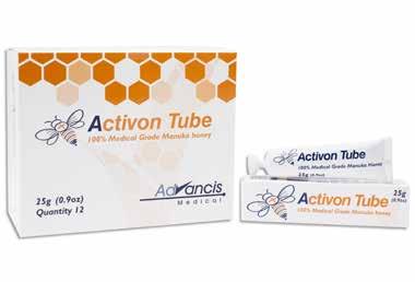 Activon Manuka Honey Tube Contains 100% pure Manuka honey with no additives A wound filler ideal for debriding necrotic tissue Eliminates odors Maintains a moist wound healing environment,