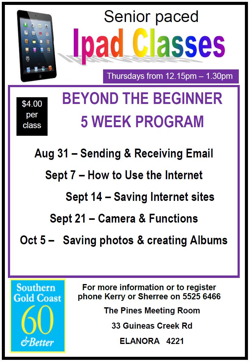 New ipad course Starts Thursday August 31 Page 9