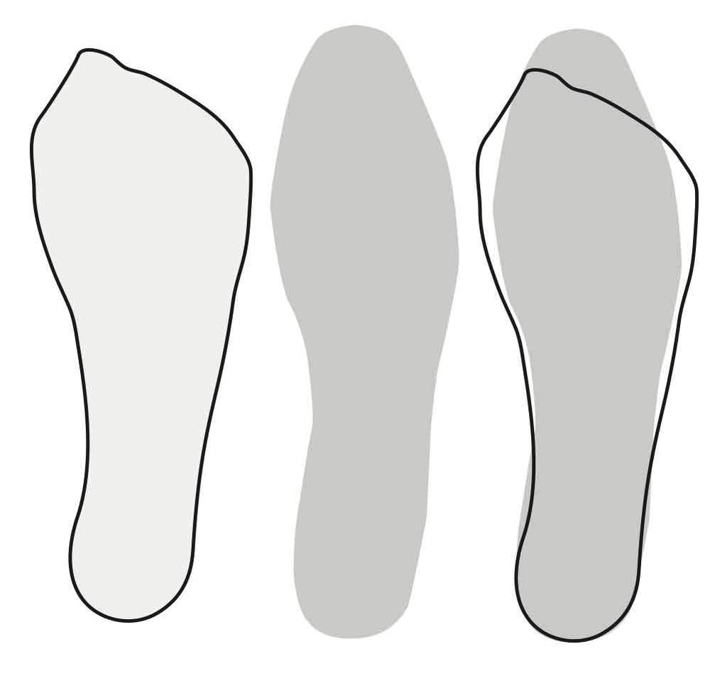 in. The higher the heel elevation, the higher the pressure at the metatarsal region, in normal shaped feet. 7. A removable insole makes inspection and adaptations possible. 8.