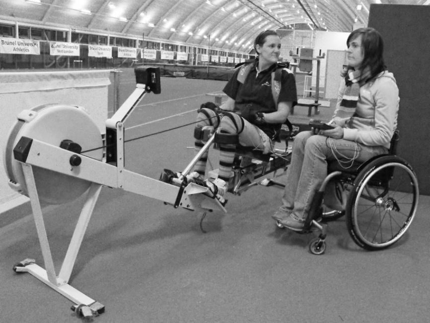One of the research prototype FES-rowing machines at Brunel University Although eercise training has been shown to benefit people with SCI, this population is typically restricted to eercise of the