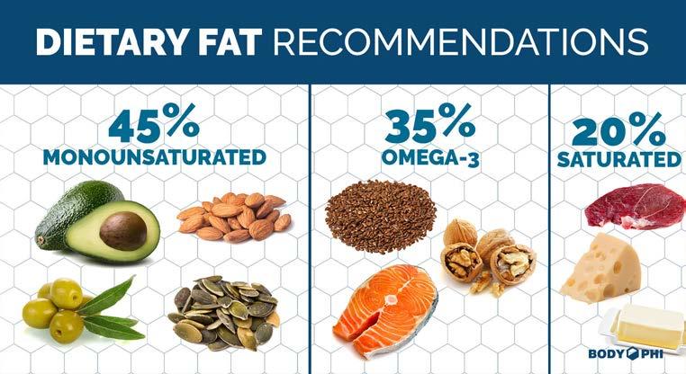 Energy Storage and Regulator RDA to maintain body weight 20-35% per day Our brain s dry matter mostly consists of fat Essential Fatty Acids Omega 6 to Omega 3 DHA and EPA Saturated Fats