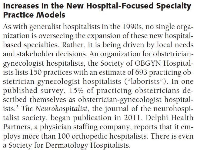 Specialty Hospitalists Analyzing an Emerging