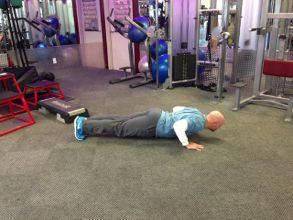 Warm-up T Pushup Keep the abs braced and body in a straight line from toes to shoulders.