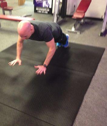 Start in the top of a pushup position Lower your body while maintaining a straight