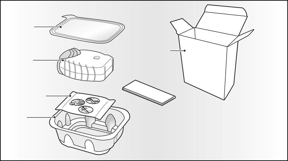 Your ANORO ELLIPTA inhaler carton contains Tray lid Inhaler Carton This leaflet Desiccant Tray The inhaler is packaged in a tray.