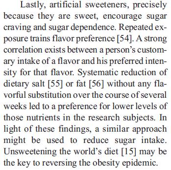 Does consumption of low-calorie sweeteners increase or decrease desire for sweetness? Repeated exposure to sweetness enge