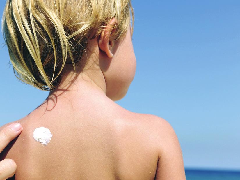CHILDREN AND BABIES ONE BLISTERING SUNBURN IN CHILDHOOD OR ADOLESCENCE MORE THAN DOUBLES A PERSON S CHANCE OF DEVELOPING MELANOMA IN LATER LIFE. THE DAMAGE IS IRREPARABLE.