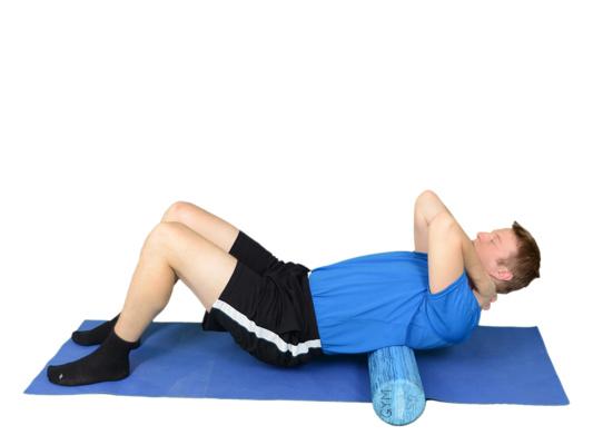 Roller) Lie on a foam roll as shown Put your hands behind your head to support your neck Important: Roll your upper back up and down the foam roller.