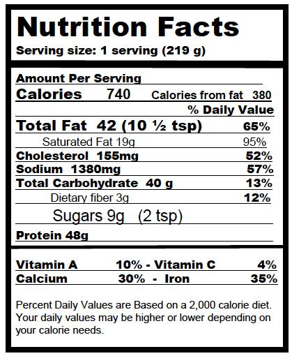 19. Look at the food label below. There are 9 grams of sugar, how many teaspoons is that? a. 2 tsp b. 10 ½ tsp c. 5 tsp d. 9 tsp 20. provide energy for your body. a. Calories b. Pesticides c.