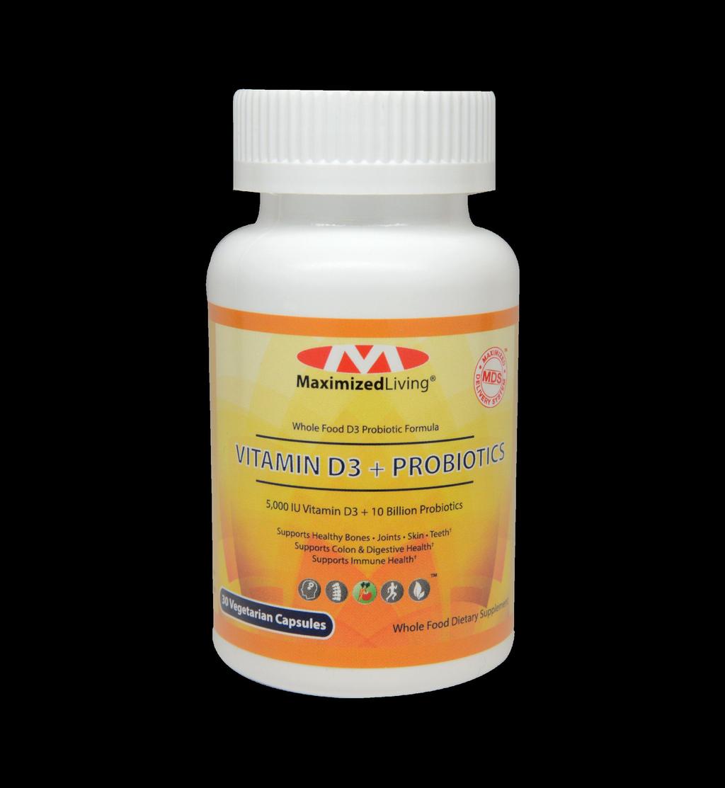Vitamin D3 + Probiotics 5000 IU of Vitamin D in one convenient capsule 10 Billion CFU of Probiotics + gut nourishing