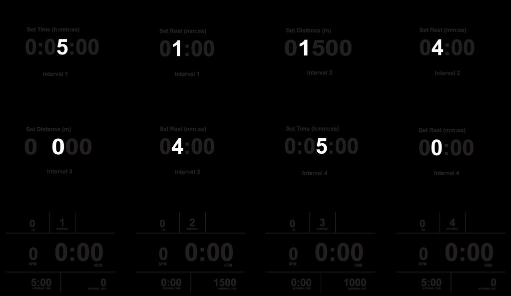 Setting Variable Interval Workouts Variable interval workouts are workouts with multiple intervals that can be programmed to use either time or distance work folowed by either rest or no rest.