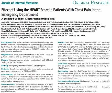 Chest pain centers (CPCs) Key role in the evaluation of low to moderate risk patients
