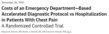 Chest pain centers (CPCs) Multiple studies have demonstrated significant advantages of CPCs without increase in adverse cardiac events Reduction in care variability Decreased length of stay Decreased