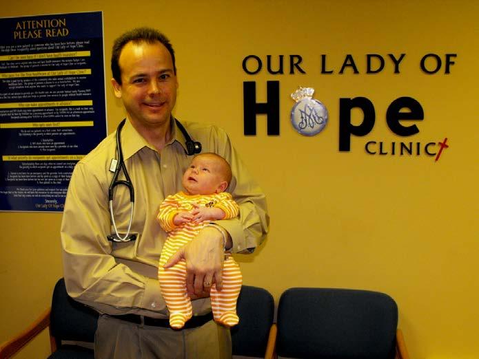 Dr. Kloess and his miracle baby.